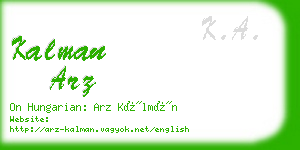 kalman arz business card